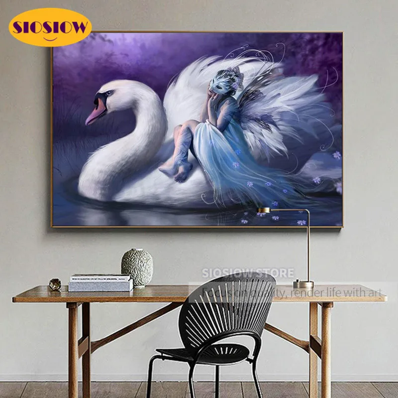 Распродажа алмазная вышивка 5d сделай сам живопись лебедь красота стразы круглая