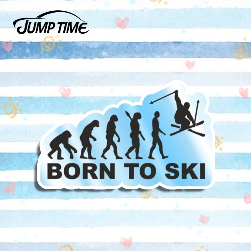 Смешная наклейка Born to Ski на окно и бампер 13 см х 6 5 | Автомобили мотоциклы
