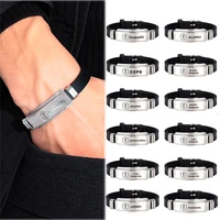 mens stainless steel silicone alert id bracelets bangles type 12 diabetes epilepsy alzheimers emergency jewelry