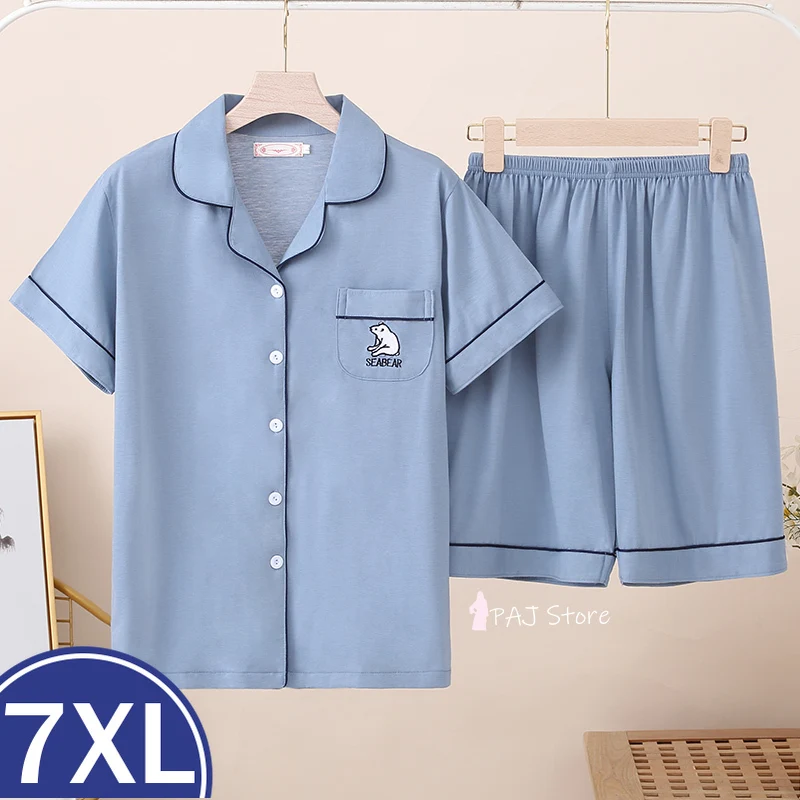 Пижама 2021 года большие размеры 6XL 7XL летние шорты женская одежда для матери