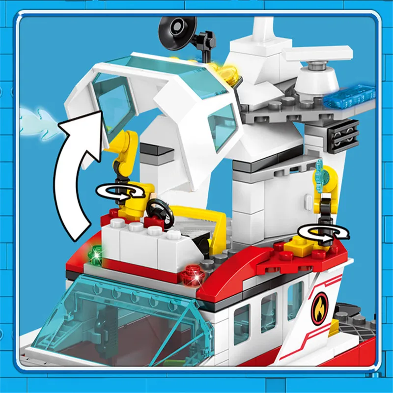 

New 474+Pcs DIY Building Bricks 603036 Firer Ship Friends Parent-Child Interaction Educational Blocks Toy for Children