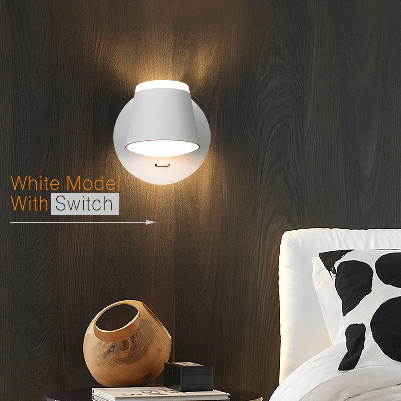 Бесплатная Поворотный Настенный светильник с переключателем прикроватны