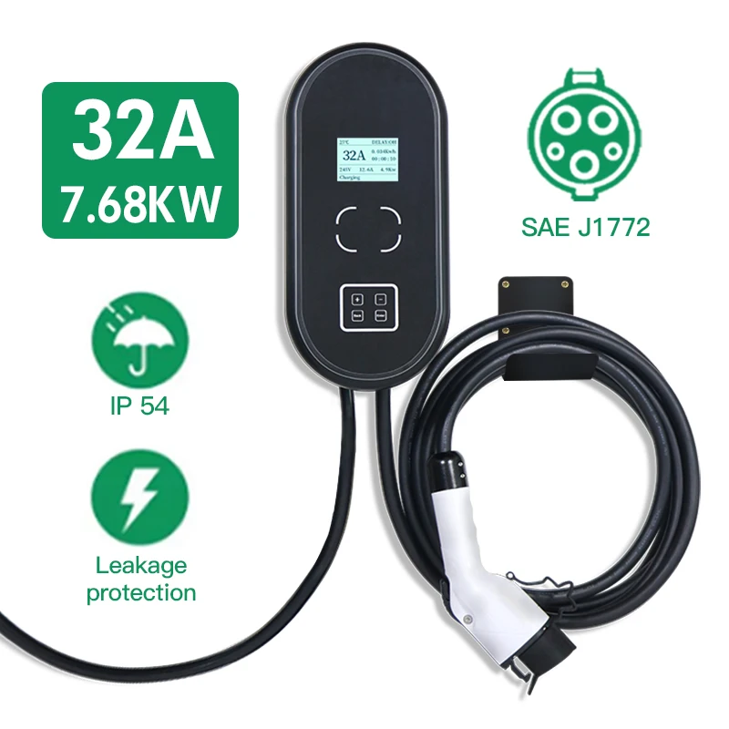 Тип 1/2 wallbox 7 кВт sae j1772 EV автомобильное зарядное устройство электромобиль зарядная