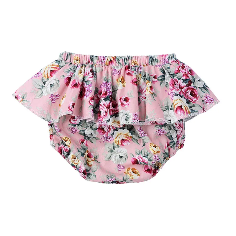 Шорты для девочек с цветочным принтом и оборками 100% хлопок летняя одежда
