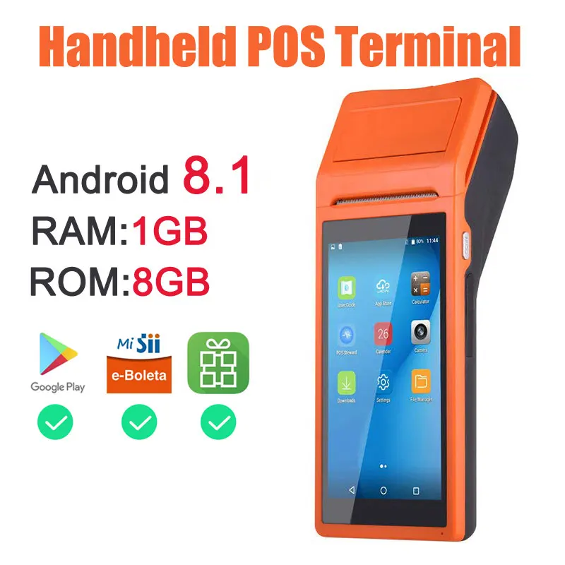 PDA Android POS Bluetooth Термальный чековый принтер 3G WiFi мобильный заказ терминал