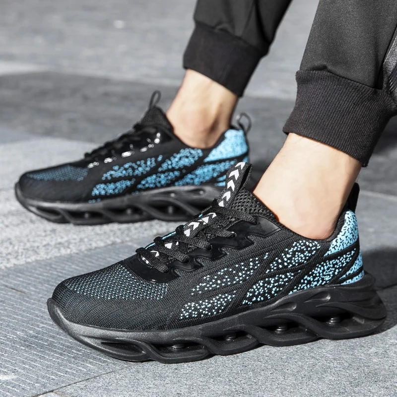 

Running Shoes for Men Lightweight Blade Shockproof Lack Up Breathable Male Sneakers Height Increase Walking Gym Shoes Man