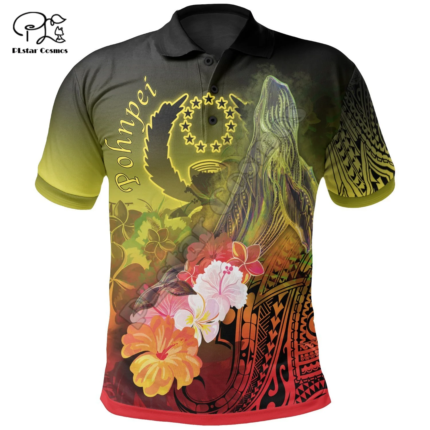 

PLstar Cosmos Pohnpei Polynesian Culture Tribe Art Island Tattoo 3DPrint Men/Women Summer Polo Shirts Streetwear Short Sleeve A2