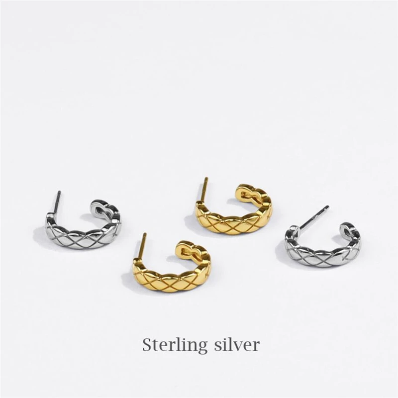 

Sole Memory Geometric Semicircle Letter C Cute Silver Color Fashion Female Stud Earrings SEA811