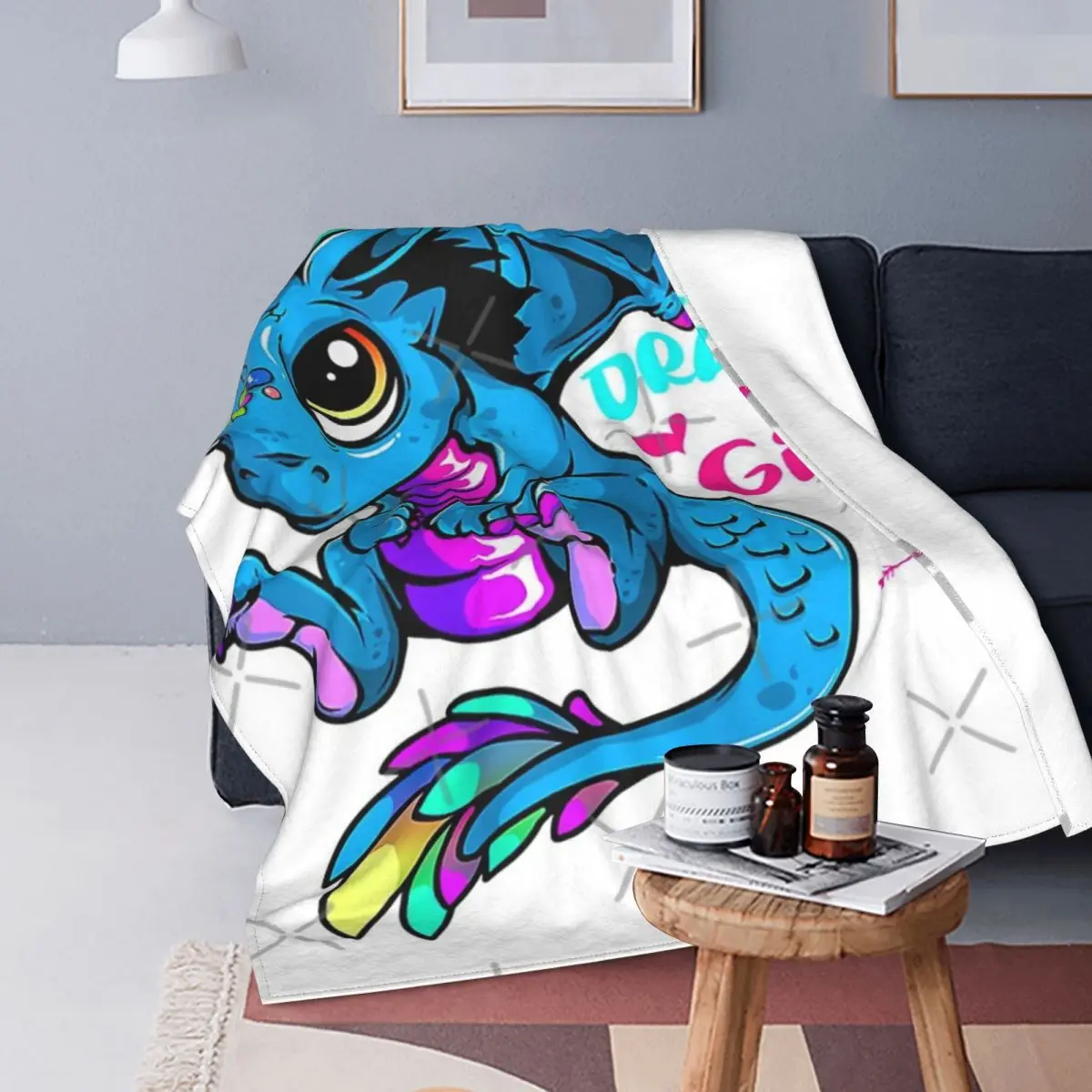 

Dragons Are A Girl39S-Manta para mejor amiga, colcha para cama A cuadros, manta doble, pickick