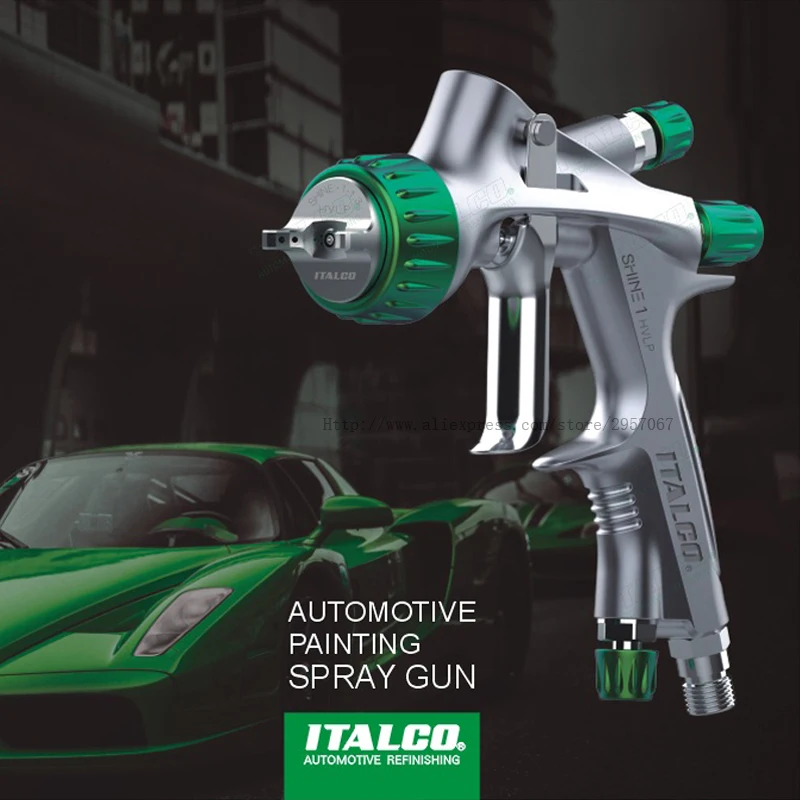 Пистолет распылитель ITALCO SHINE 1 HVLP пистолет краски 3 мм зеленого цвета