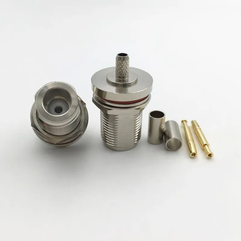 1 шт. латунный N гнездовой разъем водонепроницаемый круг припоя обжимной для RG58