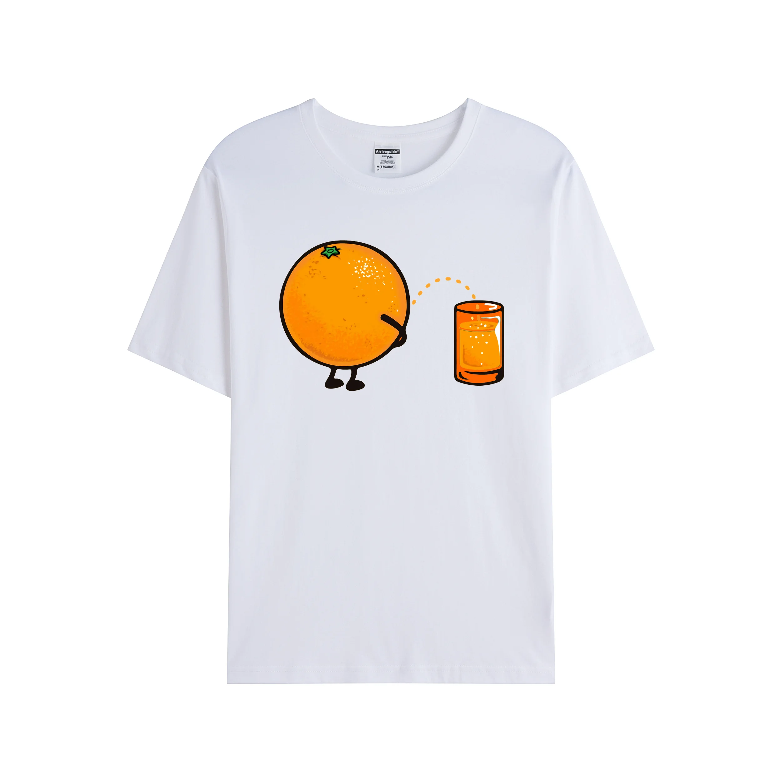 

2021 Men/Women's Summer Black Street Fashion Hip Hop Funny How Orange Juice Is Made T-shirt Cotton Tees Short Sleeve Tops