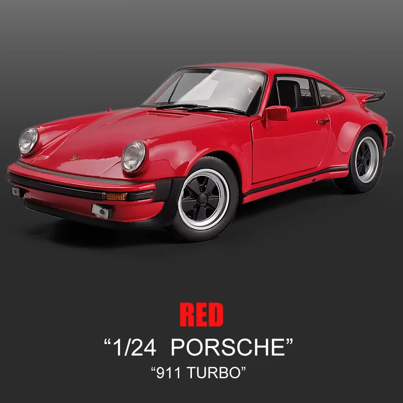 red WELLY 1:24 Масштаб 911 Turbo3.0 спортивный автомобиль игрушечный автомобиль модель имитация сплава Модель автомобиля коллекция украшений - Цвет: red