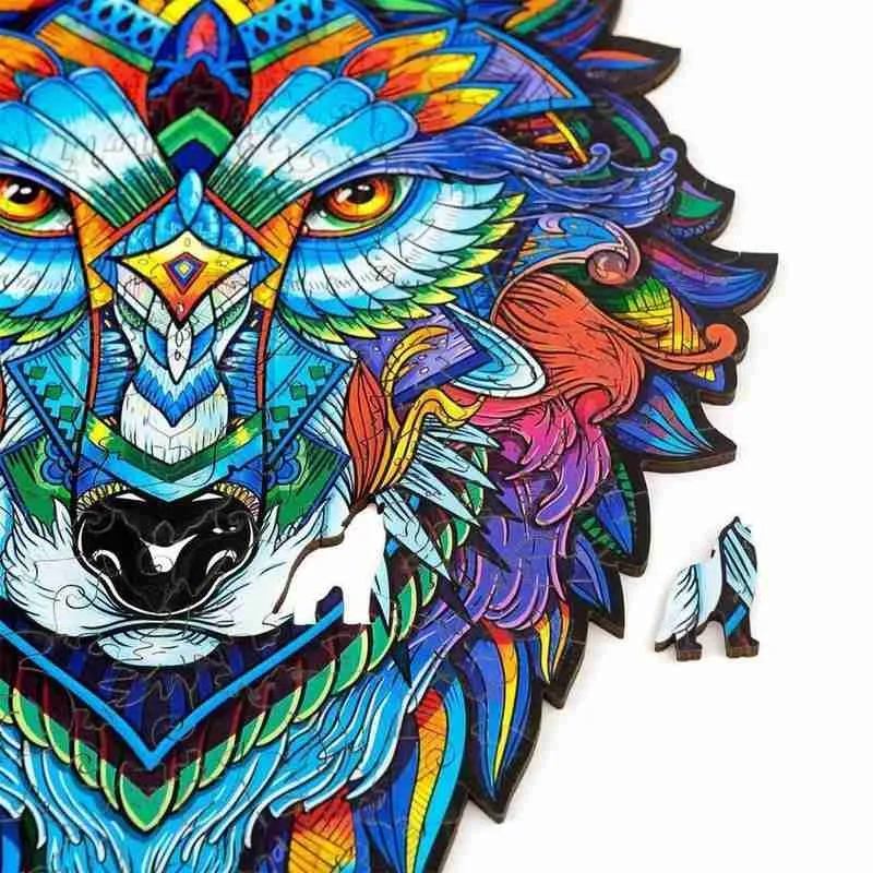 

Wooden Puzzles For Adults Wolf Wooden Cartoon Design Kids Toy Puzzle 3D Jigsaw Christmas Gift Wolf Wooden Puzzles