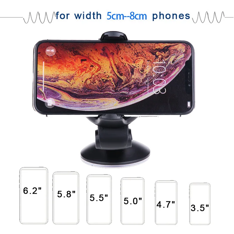 

Car dashboard mini mobile phone holder Car center console navigator automatic lock bracket universal with Strong Sticky Gel Pad