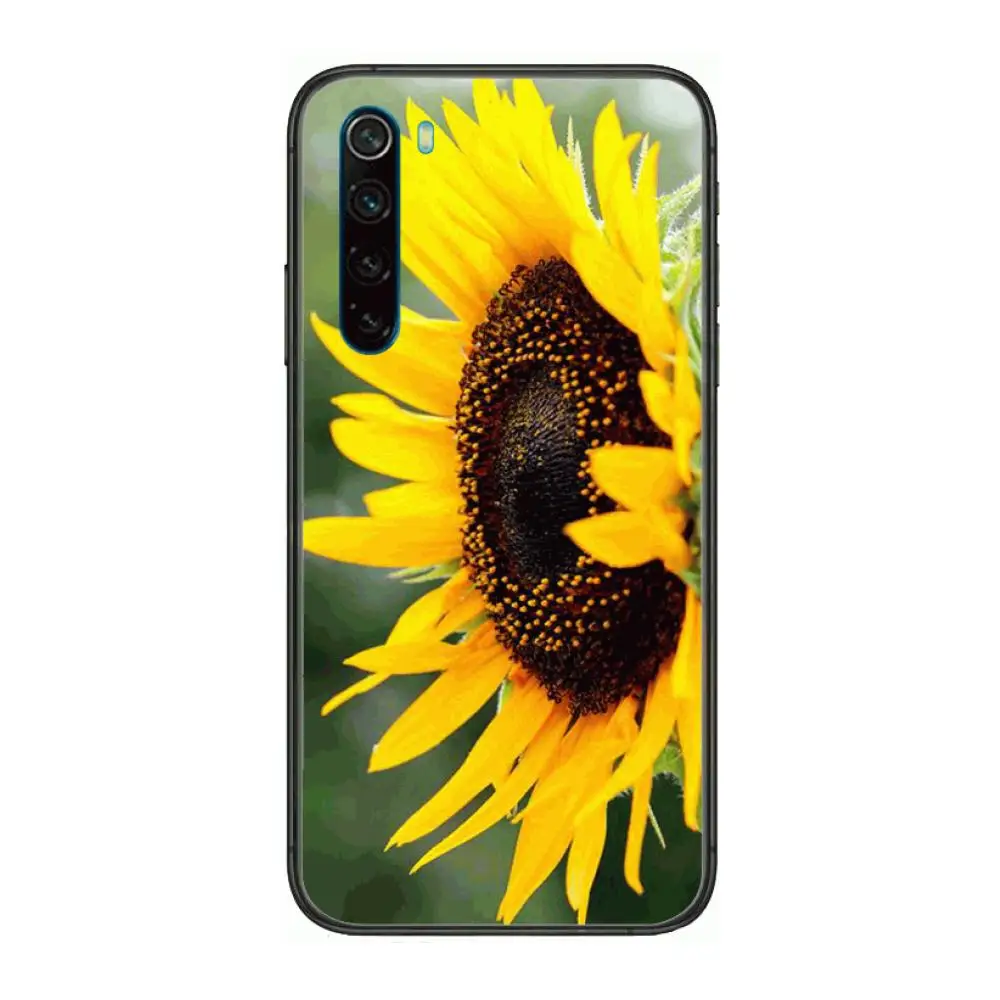 

Sunflower flower cartoon Phone Case For XiaoMi Redmi Note 9S 8 7 6 5 A Pro T Y1 Anime Black Cover Silicone Back Pretty