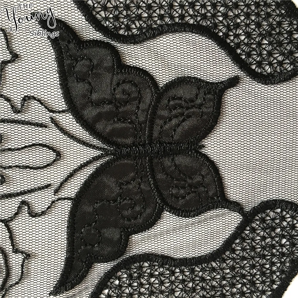 Спереди/сзади Новое поступление кружевной воротник вышивка органза ткань платье