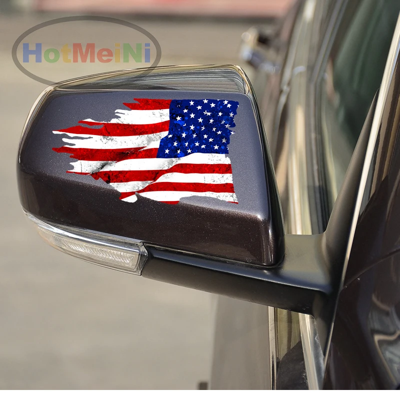 

20 HotMeiNi Wholesale 50pcs/lot 15.2*8.9cm USA TATTERED 3D Car Sticker Mirrored Rearview Mirror Car Accessories Vinyl Decal