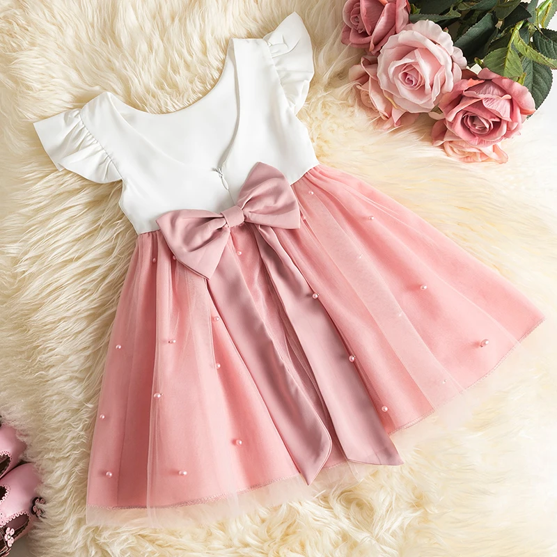 

Платье для маленьких девочек платье принцессы одежда для детей элегантное платье для свадьбы и дня рождения вечерние платье с бантом одежд...