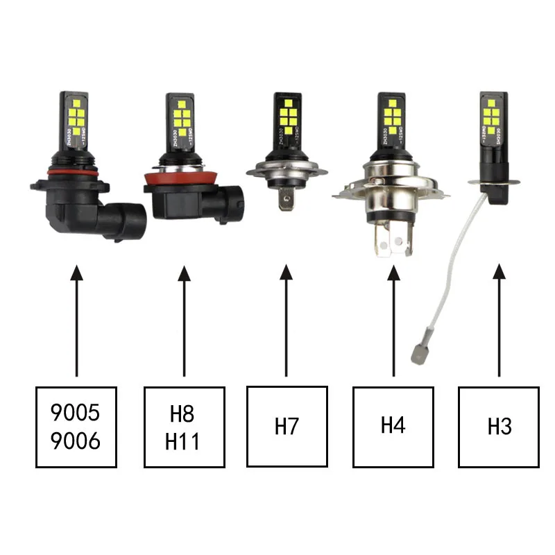 1 шт. H7 H4 светильник ры 3030 12SMD 12 в яркий белый H1 H3 H8 светодиодные лампы высокой