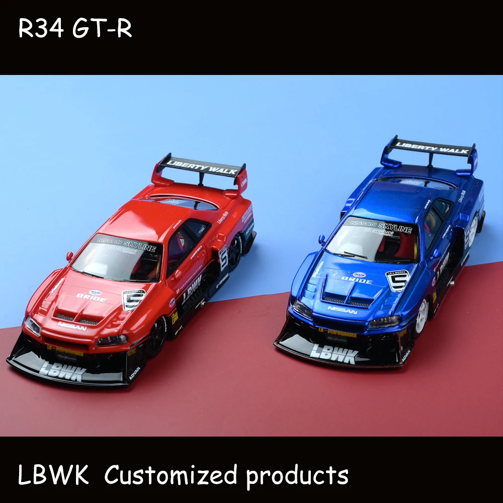 

Model Car 1/64 Pop Toys CM-MODEL GTR LB ER34 Refiting Coating Version Limited Car Model Collection