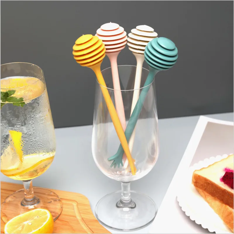 

1pcs Honey Stir Spoon Long Handle Mixing Muddler Stirrer Honey Mixing Stick Jar Spoon Dipper Kitchen Tools