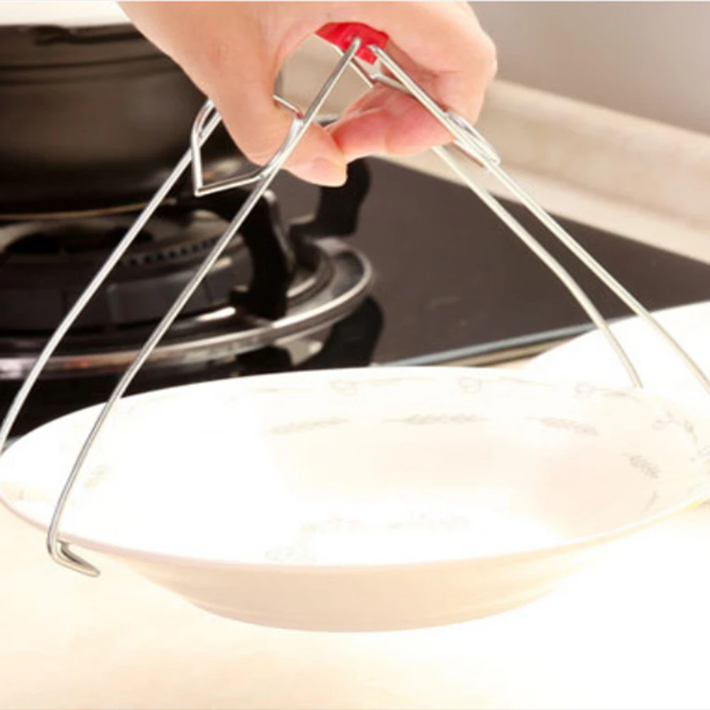 Горячая Новинка! Складная тарелка из нержавеющей стали с зажимом