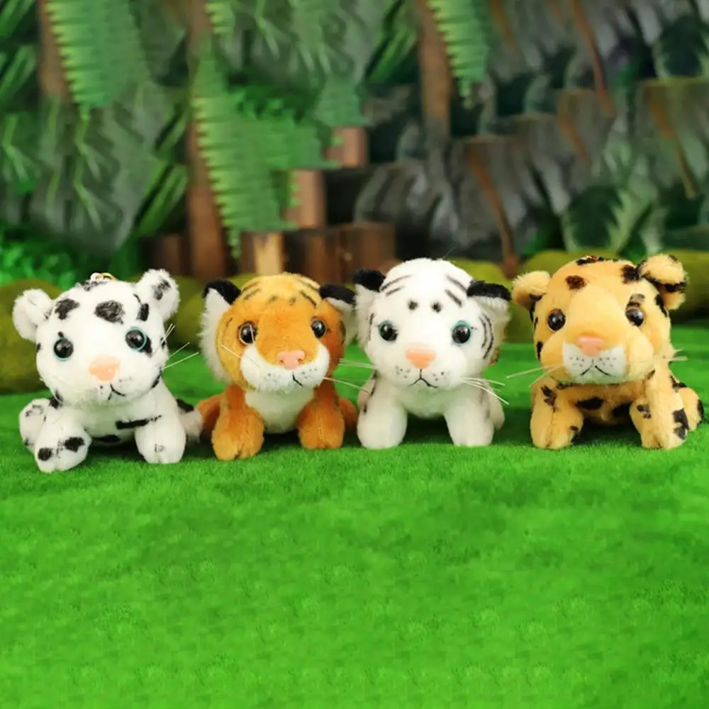 

5 Styles Mini Simulation Animal Keychain Plush PP Cotton Keychain Cute Zoo Animal Keychain Present Simulation Animal Keychain