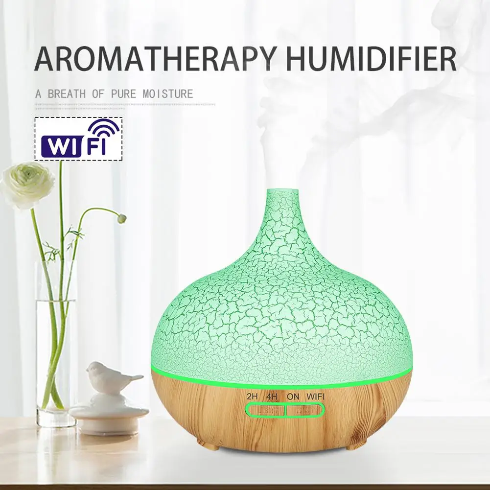 

400mL WiFi Timing Essential Oil Aromatherapy Diffuser Ultrasonic Humidifier WIFI Wireless Remote Control Wechat Sharing