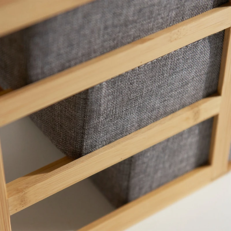 

Wooden Storage Box Cosmetic Organizer Bamboo Cloth Desktop Storage Casket Makeup Storage Container Home Organiser