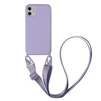 silicone necklace phone case with lanyard for iphone 6 7 8 plus x xs xr xs max 11 12 pro crossbody neck strap rope cord cover
