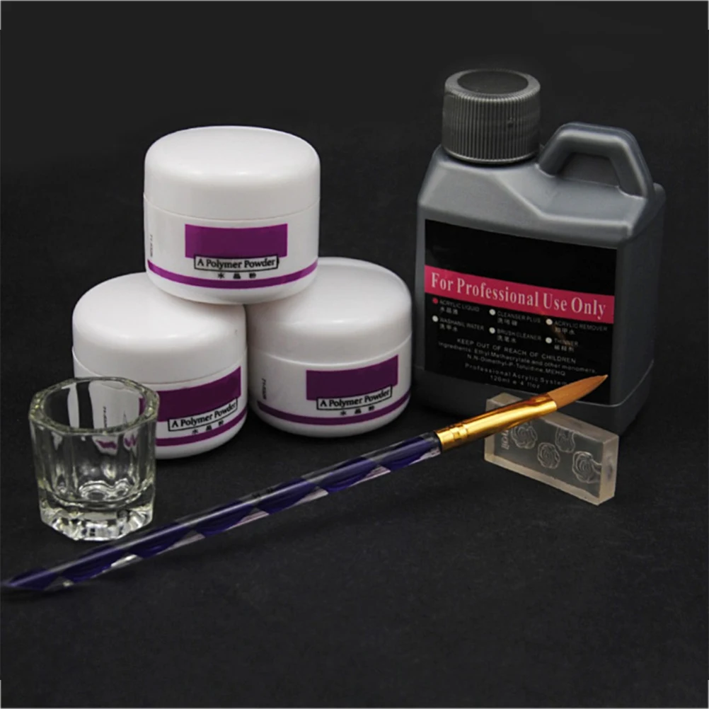 

Acrylic Kit Nail Manicure Set With Acrylic Liquid Nail Glitter Powder Nail Tips Decoration Acrylic Brush Nail Art Tool Nail Art