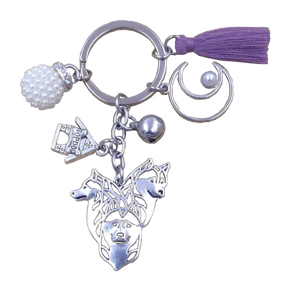 Хаски собака животное kawaii роскошный очаровательный брелок в стиле ретро