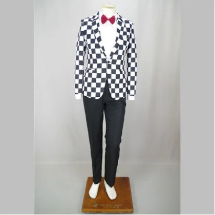 Мужская одежда полосатые блейзеры брюки галстук-бабочка 3 шт./компл. мужской