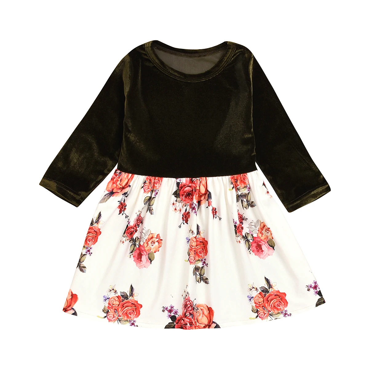 Платье для девочек милая Вельветовая одежда маленьких платье принцессы с