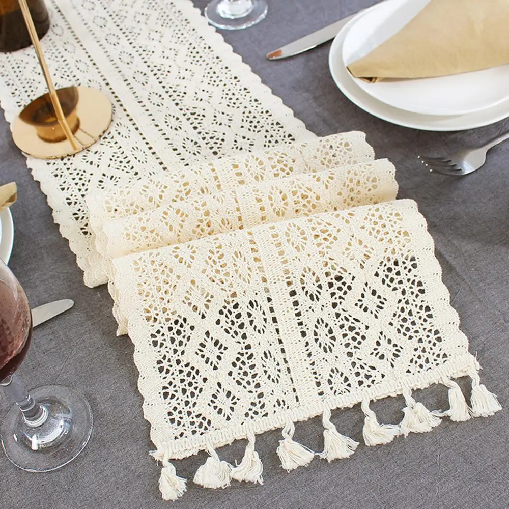 FENGRISE белая кружевная настольная дорожка винтажный Свадебный декор настольное
