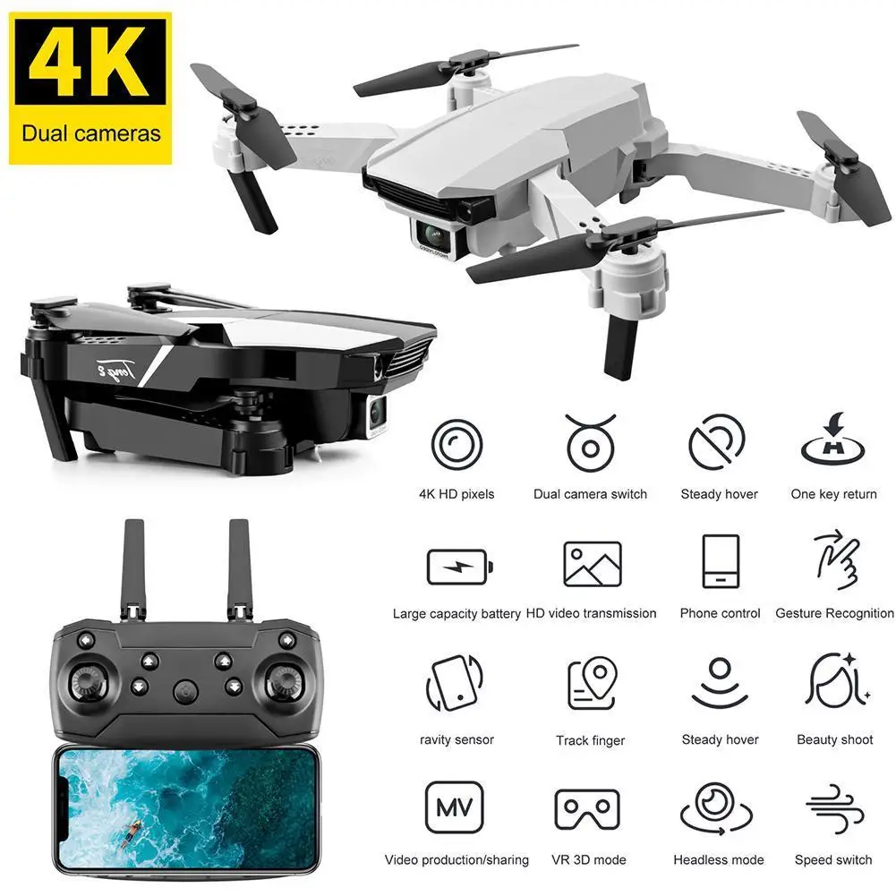 

S62 Foldable Remote Control Drone 4K 1080P HD Camera Control Four-axis WiFi FPV Toy Aerial Vehicle Children's Remote Y6M1