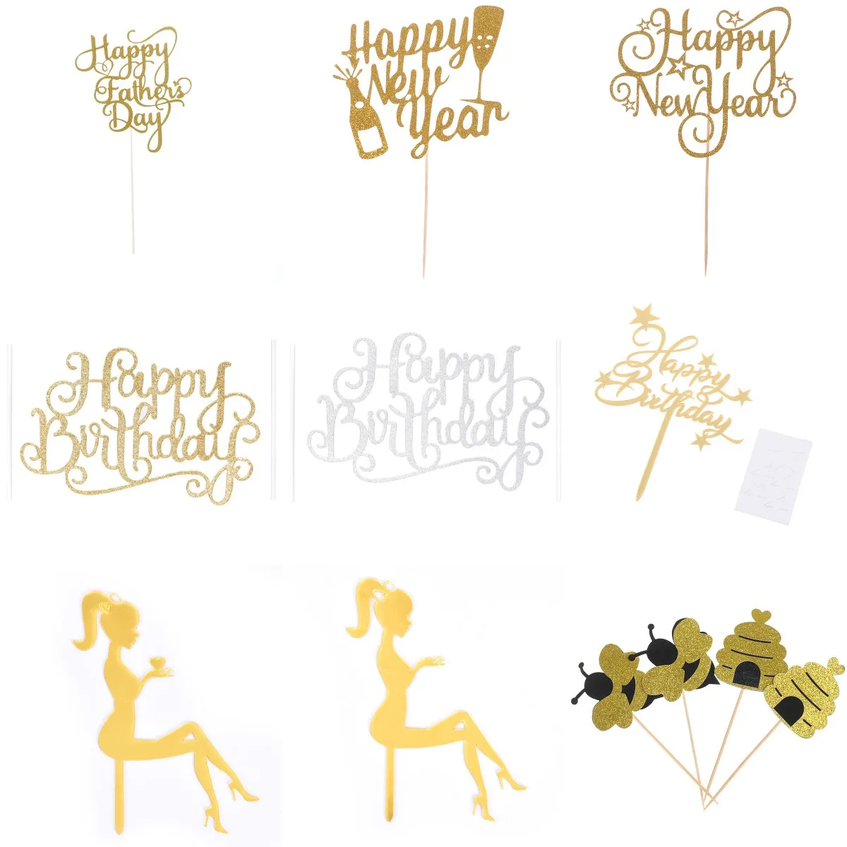 

Cake Topper Cake Decoration Simulation Cake Picks Cake Decoration Wedding Happy Birthday New Year Crafts Party Decoration