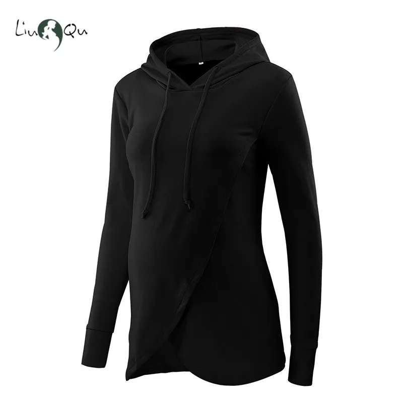 Женская толстовка с капюшоном для беременных длинным рукавом грудного