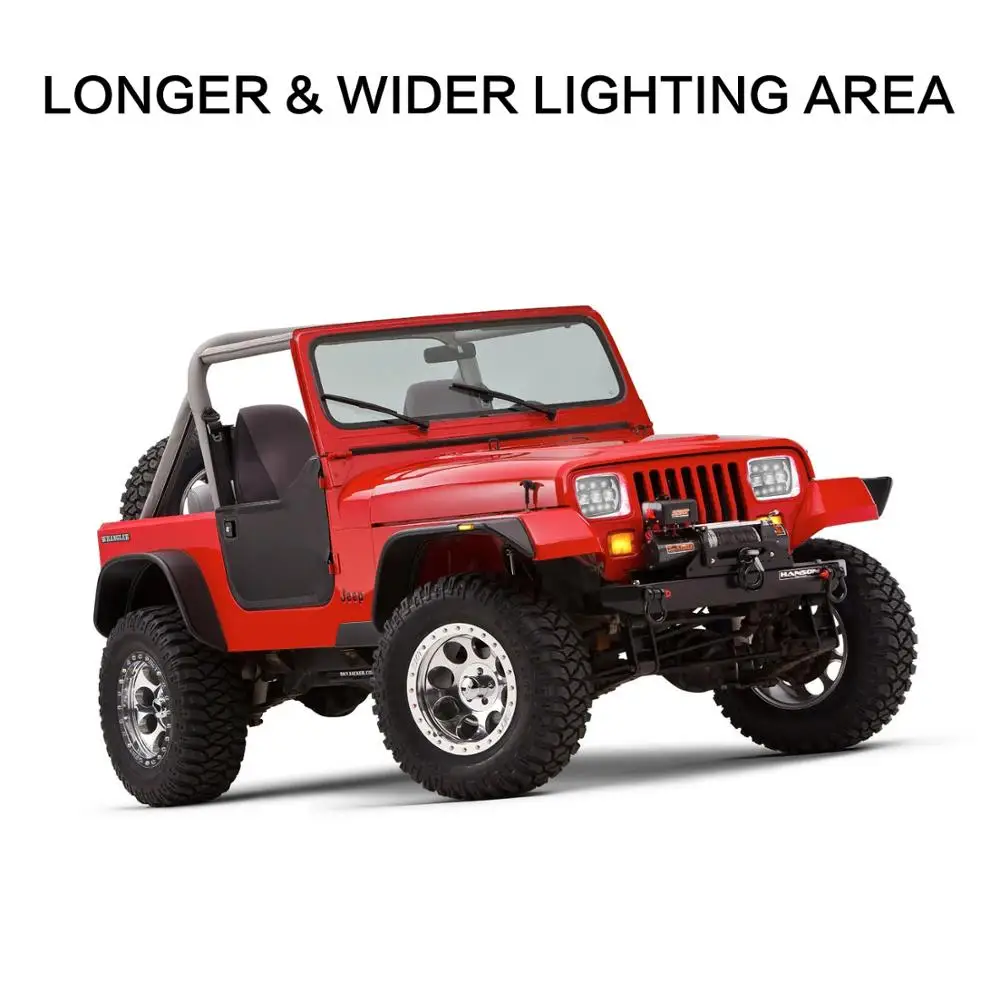 

WINING 5X7 Inch 7X6 Inch Projector High Low Beam Led Headlights with Angel Eyes DRL for Chevrolet Jeep Cherokee XJ H60