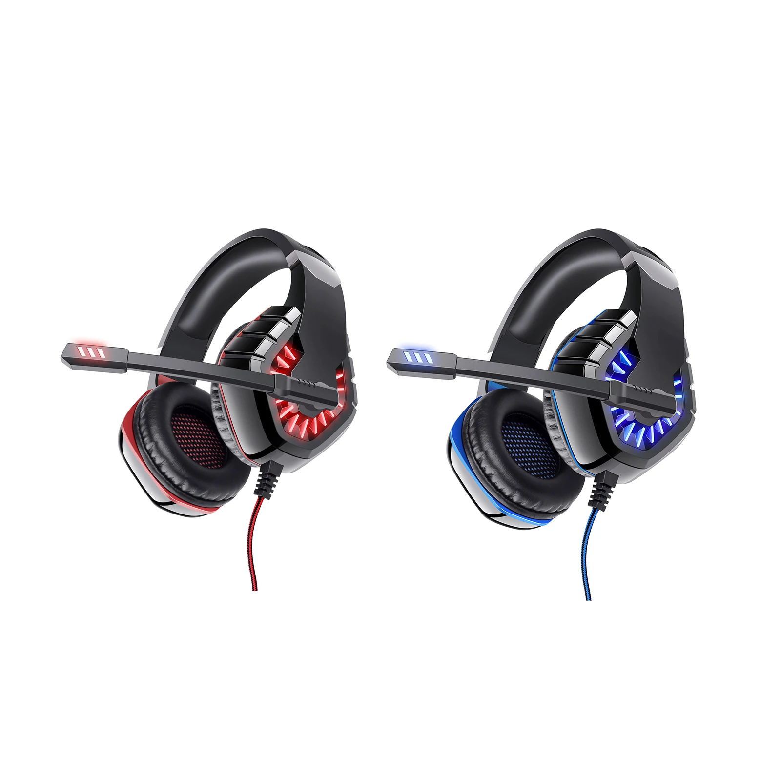 

GT82 LED Glaring Led Light Gaming Headset Skin Friendly Gamer Headphone Wired Headphone Corded Headset Rotating Noise Reduction