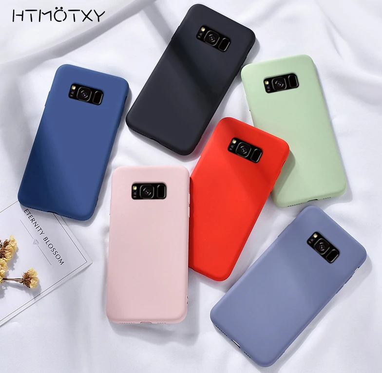 HTMOTXY жидкий силикон тонкая задняя Capa Funda для samsung A50 A70 A40 A10 A20 A30 A80 A60 S10 Lite S8 S7 S9 Plus Note 8