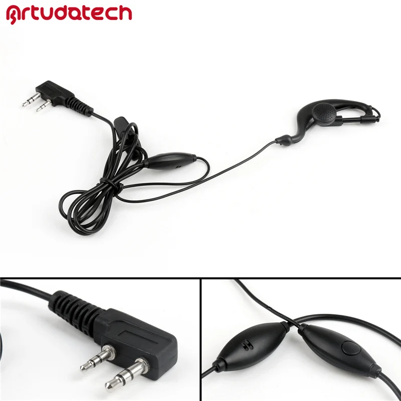 Artudatech гарнитура Mic 2Pin PTT для Baofeng UV 5R 888S QUANSHENG TG UV2 радио UV5R UV.5R аксессуары