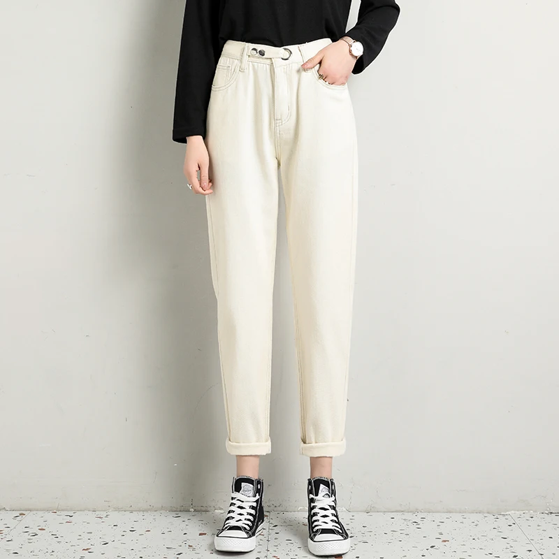 

Джинсы-шаровары женские с завышенной талией, винтажные джинсы-бойфренды, Длинные ковбойские джинсы МОМ, модные синие