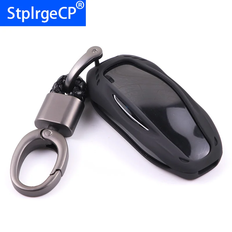 Роскошный Черный цвет чехол для ключа автомобиля сумка протектор Tesla Модель S с