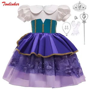 Платье принцессы для девочек Цвет цементный завод платье костюм для косплея фиолетового цвета вечернее платье Детская одежда; Костюм на карнавал или Хэллоуин вечерние праздничный костюм; Платья