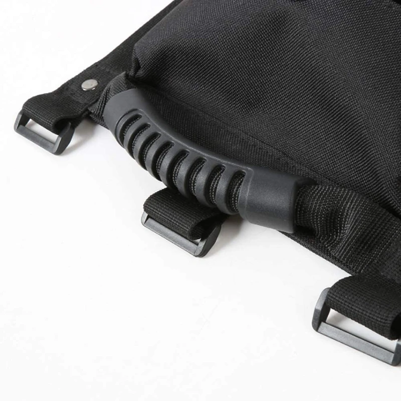 

Car Roll Bar Grab Handle with Sunglasses Holder Storage Bag Armrest Pouch Bag Accessories for Jeep Wrangler JK JL Black