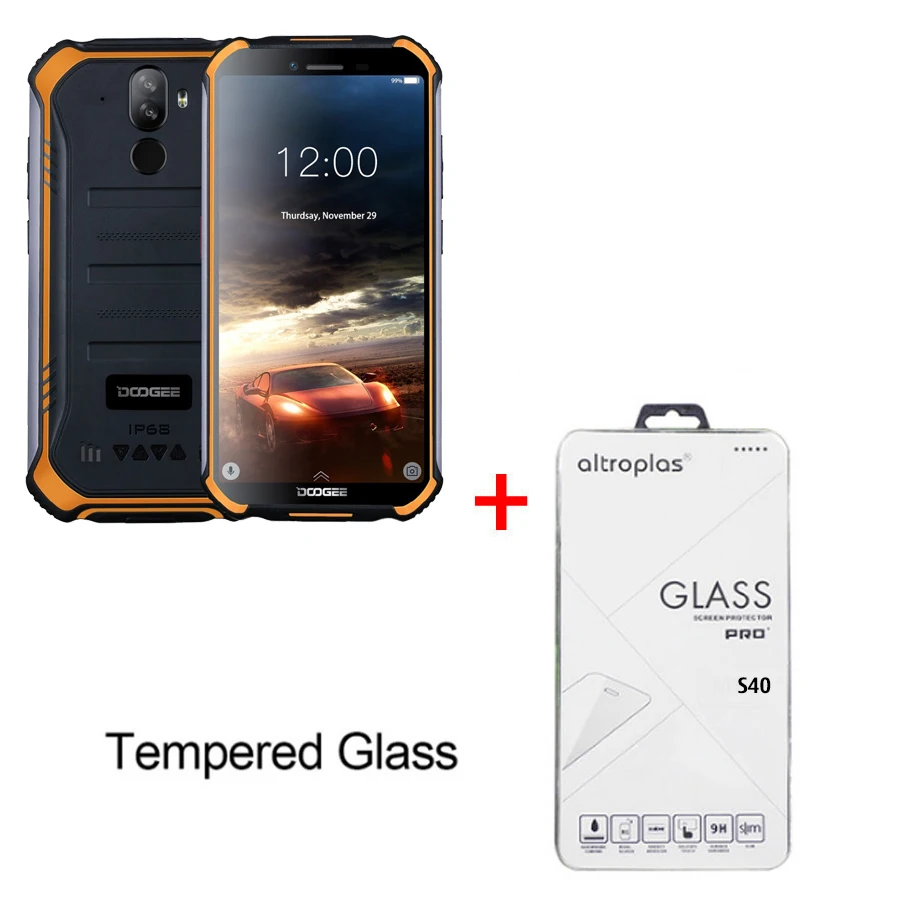 Orange N Film DOOGEE S40 4G сетевой Мобильный телефон 5,5 дюймов дисплей 4650 мАч MT6739 четырехъядерный 3 ГБ ОЗУ 32 Гб ПЗУ Android 9,0 IP68/IP69K - Цвет: Orange N Film