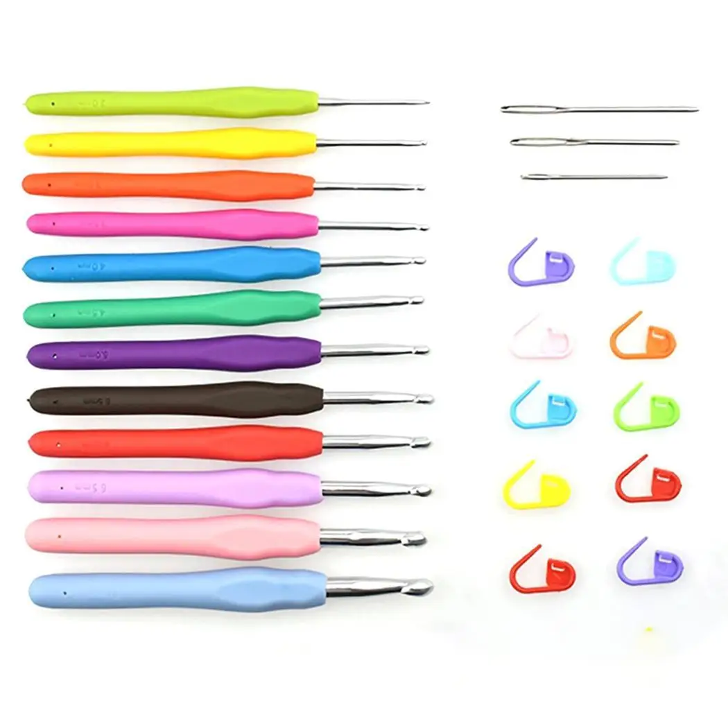 41 шт. мягкая гладкая желтая ручка Алюминиевые крючки для вязания крючком Neddles