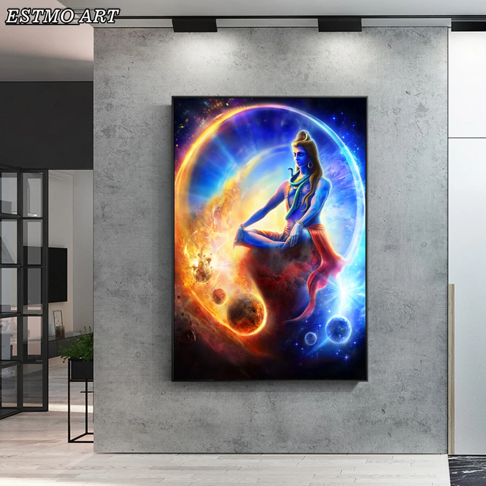 

Room Decoration Canvas ART Poster Lord Shiva Hindu Religion Wall Art Canvas Prints Hindu God Canvas Painting For Home Decor